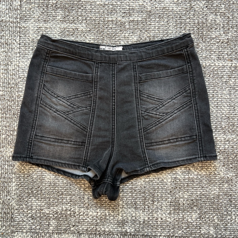 Free People Charcoal Jean Shorts